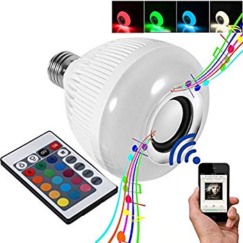 Lampada Lampadina - Speaker Led Bianca Rgb E27 Cassa Bluetooth Telecomando Bulbo