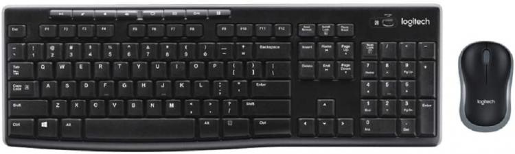 Logitech Kit Tastiera + Mouse Wireless Usb Nero Mk270 Pc Computer Laptop