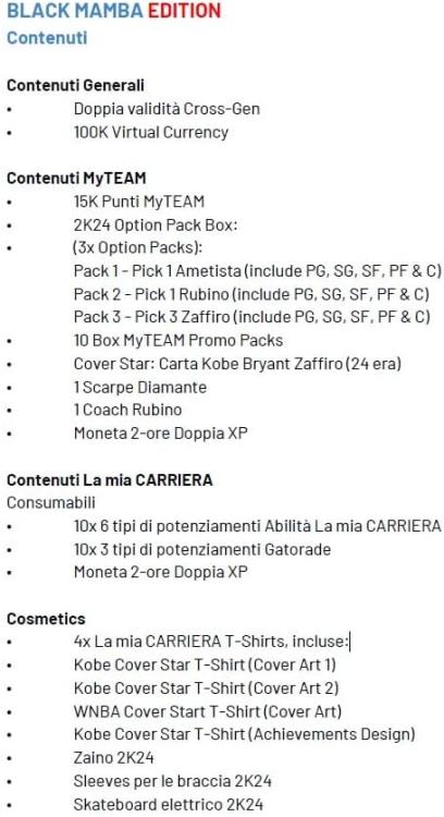 Nba 2K24 Black Mamba Edition Ps5 Videogioco Playstation 5 Eu Italiano Nuovo Ita