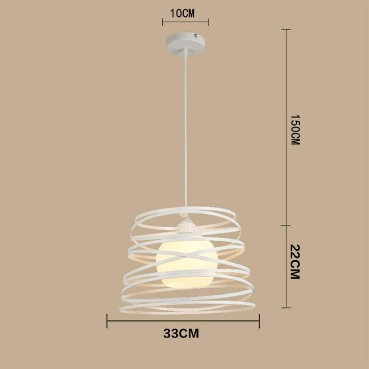 Lampadario Moderno Sospensione Fasce Intrecciate Ferro Attacco E27 120Cm |Bianco
