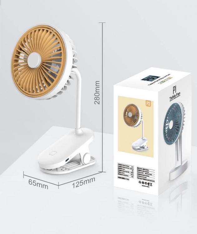 Ventilatore Mini Ricaricabile A Morsetto Clip Portatile Da Viaggio Tavolo - 5236