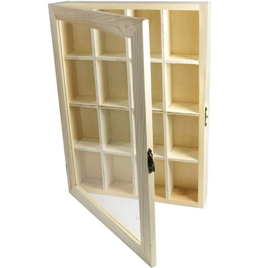 Bacheca In Legno 16 Posti Porta Vetro Espositore Vetrinetta Minuterie Decoupage