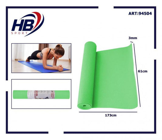 Tappetino Yoga Tappeto Aerobica Fitness Ginnastica Palestra Pilates 0.3Cm Verde