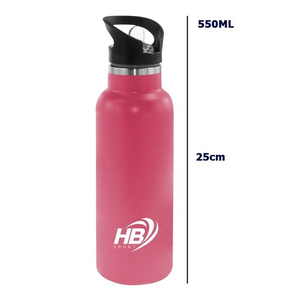 BORRACCIA TERMICA ACCIAIO INOX 750ml BOTTIGLIA CON CANNUCCIA BEVANDE THERMOS 12h