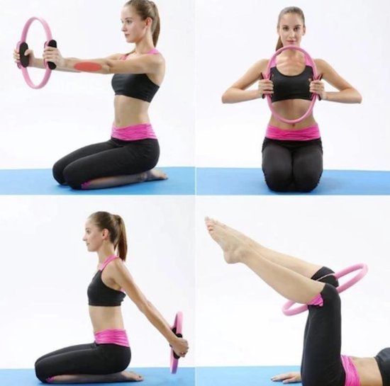 CERCHIO ANELLO PILATES RING MAGIC CIRCLE ATTREZZO FITNESS YOGA ACCESSORI - ROSA