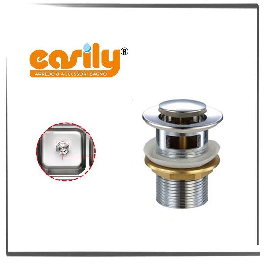 Piletta Di Scarico Clickclack 1/4 Lavandino Lavabo Bidet Tappo Pressione Cromato