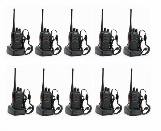 10 BAOFENG BF888S UHF Walkie Talkies 400-470MHz RICETRASMITTENTE Radio Radioline