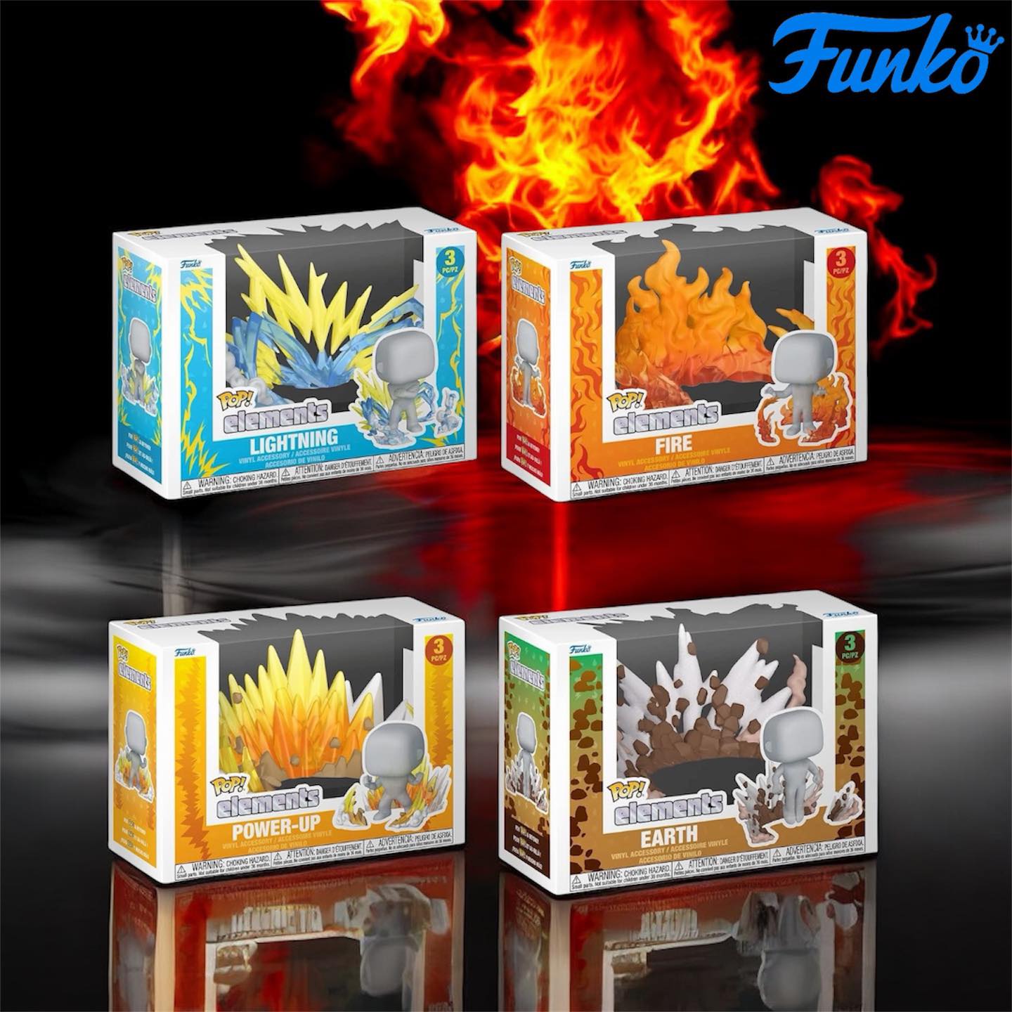 Funko Pop ! Elements Fire POP! Vinyl Figure Red 5 cm Fuoco