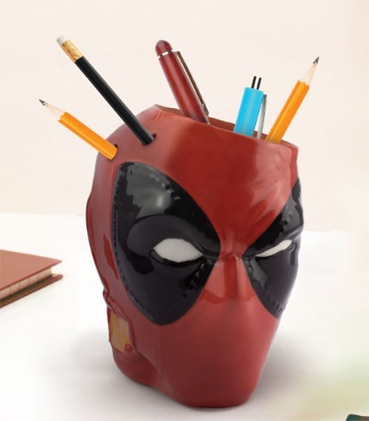Paladone Deadpool Portapenne Vaso Per Piante Da Scrivania "Pen E Plant Pot" 13Cm