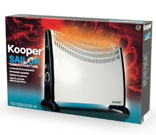 Kooper | Termoconvettore Vela Termoventilatore Stufa Da Pavimento A Parete 2000W