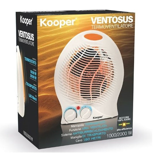 Kooper Ventosus Termoventilatore Caldobagno 2000W Caldo Bagno Stufetta Elettrica