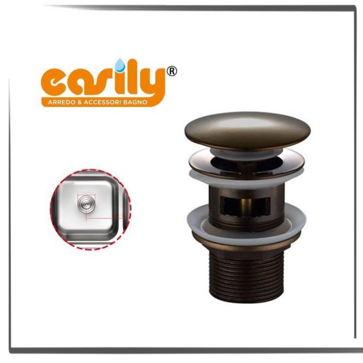 Piletta Di Scarico Click Clack 1/4 Lavandino Lavabo Bidet Tappo Pressione Bronzo