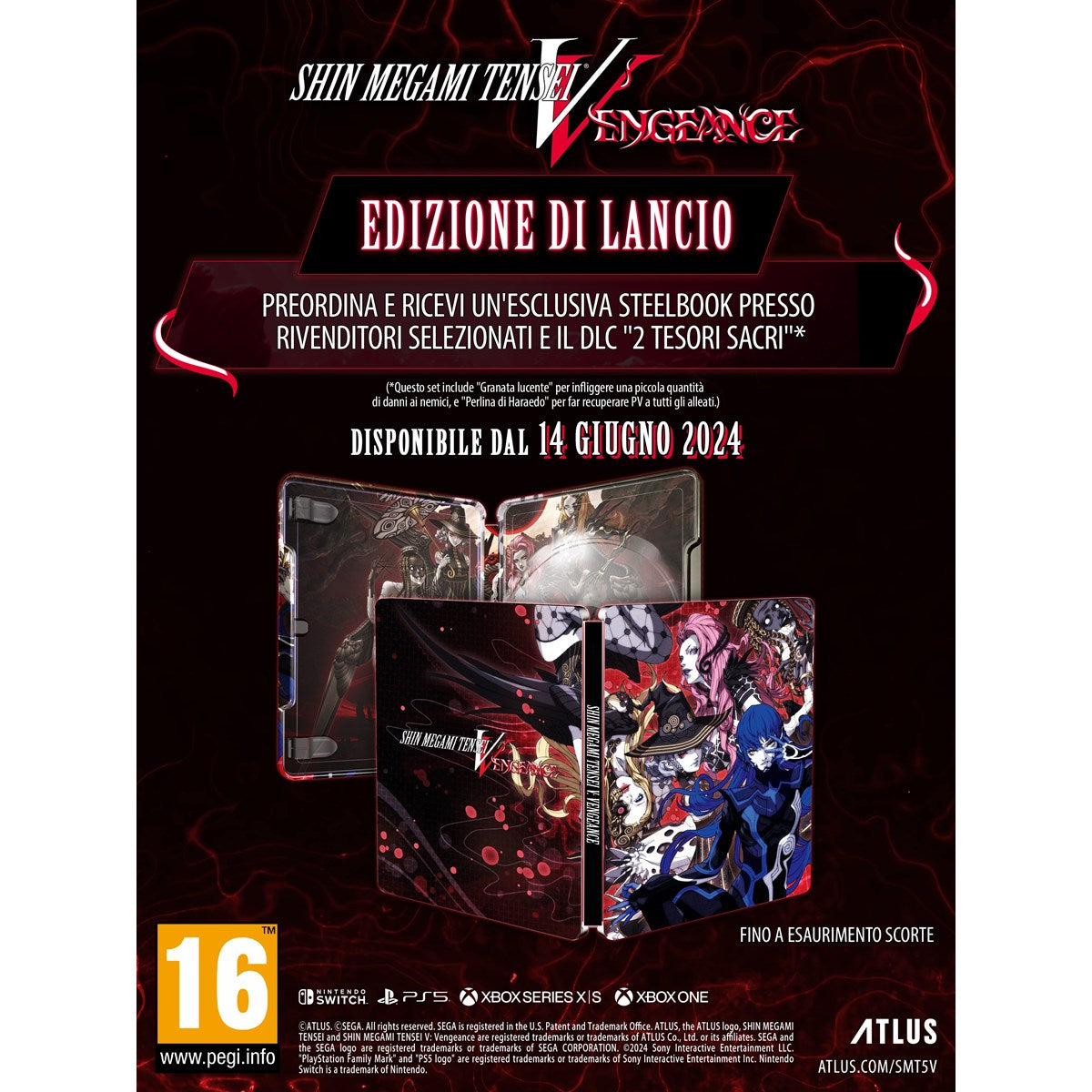 Shin Megami Tensei V Vengeance Launch Edition Steelbook Nintendo Switch IT