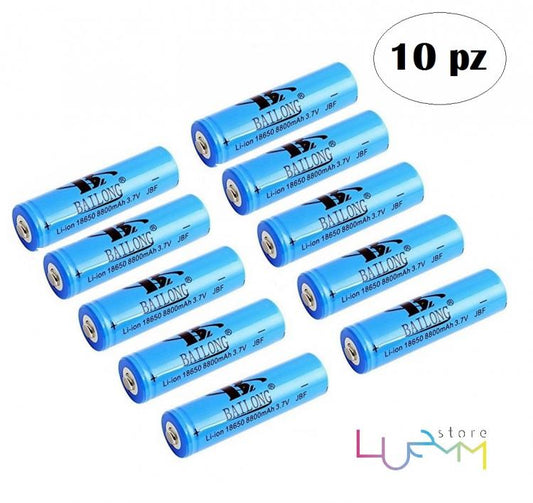 10X BATTERIA PILA RICARICABILE AL LITIO 3,7v PER TORCIA LED FOTOCAMERA 5200mAh