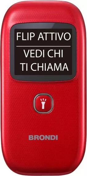 BRONDI CELLULARE WINDOW+ 4.5 COLORI/FLIP DUAL SIM APERTURA A CONCHIGLIA - ROSSO