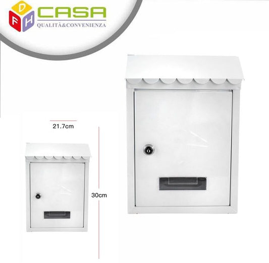 CASSETTA POSTALE PER POSTA PARETE BUCA LETTERE CON COPERTURA TARGHETTA | BIANCA
