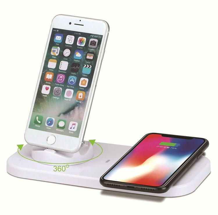 CARICABATTERIA STAZIONE RICARICA WIRELESS 5in1 IPHONE TYPE-C MICRO USB LIGHTNIG
