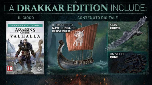ASSASSIN'S CREED VALHALLA DRAKKAR EDITION GIOCO ITALIANO PLAY STATION 4 ITA PS5