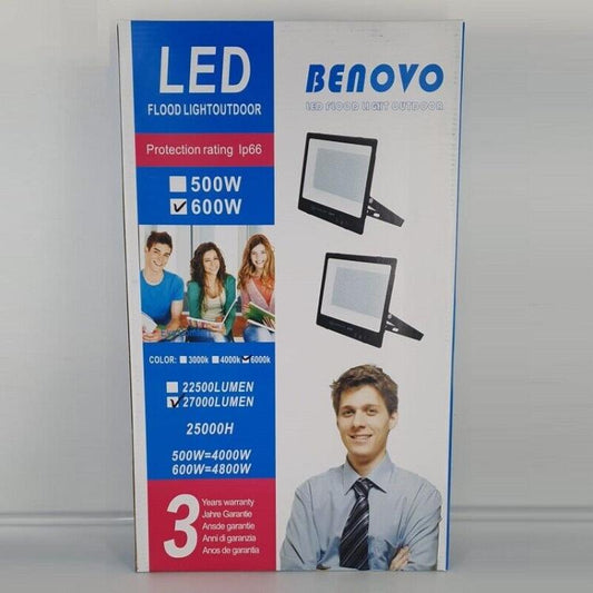 Faro Led Slim 600W Watt Ip66 Smd Multichip Proiettore Luce Bianca Da Esterno