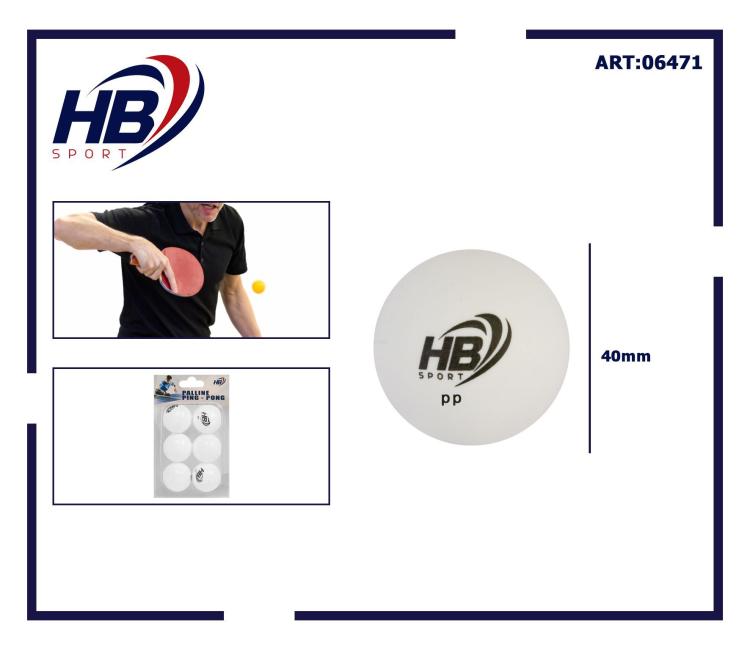 Hb 6Pz Palline Da Ping Pong Palle Per Tennis Da Tavolo Sport Allenamento Bianco