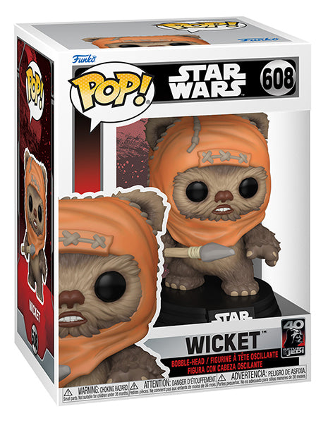 Funko Pop ! Star Wars Jedi 40Th - (608) Wicket Bobble Vinyl Figure 9Cm