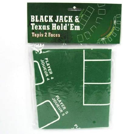 Panno Copritavolo Per Tavolo Da Poker Texas Blackjack Fiches Carte Verde 60X90