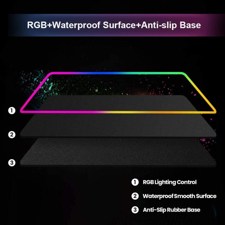 Tappetino Gaming Mouse Xxl Led Rgb Mousepad 80Cm Cambio Colore Pc Tappeto Grande