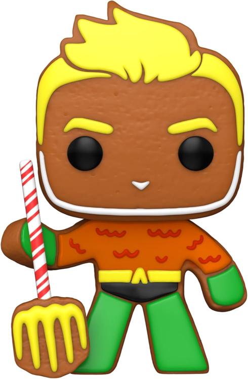 Funko Pop ! Dc Heroes Holiday (445) Gingerbread Aquaman Vinyl Figure Statua 9Cm