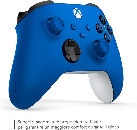 Controller Microsoft Xbox Serie X/S Blue Shock Pad Wireless One Joypad Blu Nuovo
