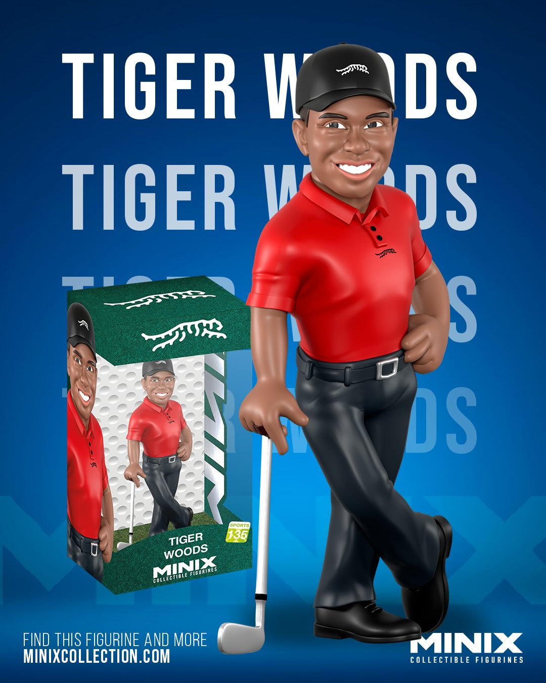 Minix: Golf Tiger Woods - (Sports 135) Figure 12Cm Champion Plus 10cm