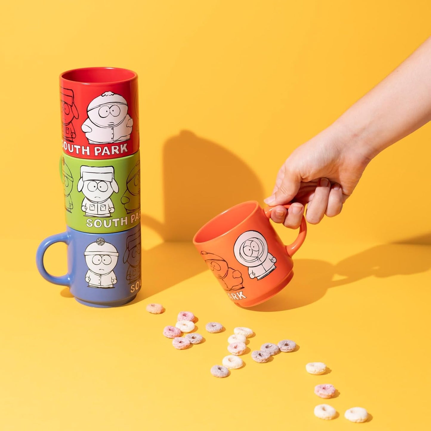 South Park - Set di 4 Tazze Impilabili in Porcellana Bicchiere Mug per Colazione Tè Caffè Gadget