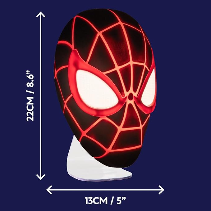 Paladone Marvel Spider-Man Miles Morales Mask Light Lampada Da Tavolo Applique A Parete