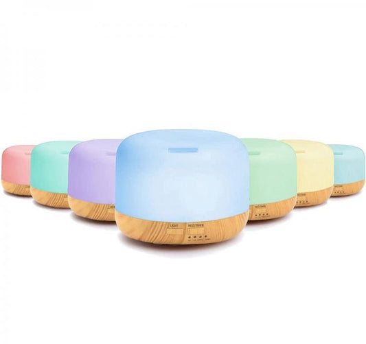 DIFFUSORE OLI AROMI UMIDIFICATORE AROMATERAPIA 600ML LAMPADA LED CON TELECOMANDO