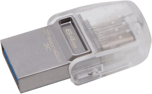 Kingston Pendrive 64Gb Micro Duo Otg Type-C Dtduo3C/64Gb Usb 3.1 Chiavetta Pc