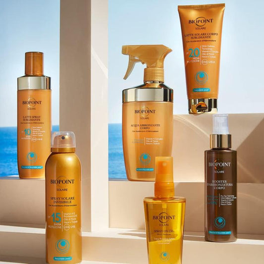 BIOPOINT Solare - Kit Olio Abbronzante Viso e Corpo SPF6 + Fissatore Doposole