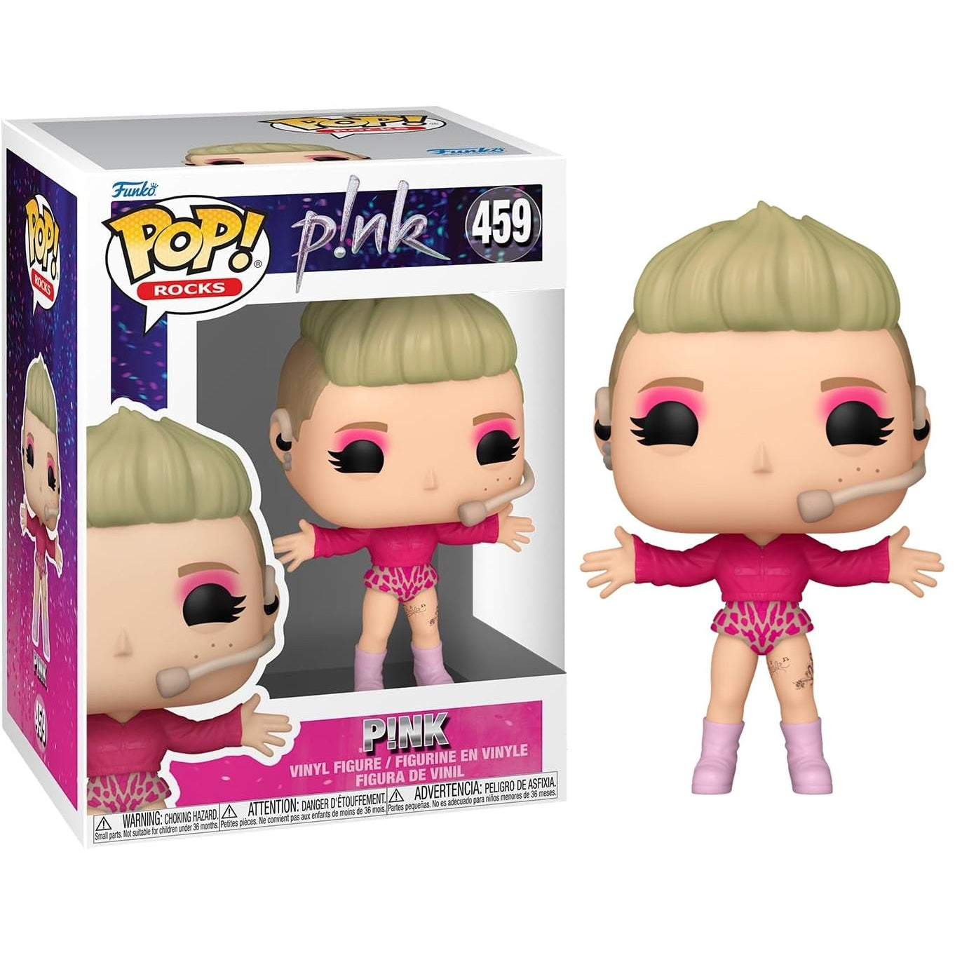 Funko Pop ! Rocks - P!nk (459) Pink Vinyl Figure Trustfall Tour Music 9cm