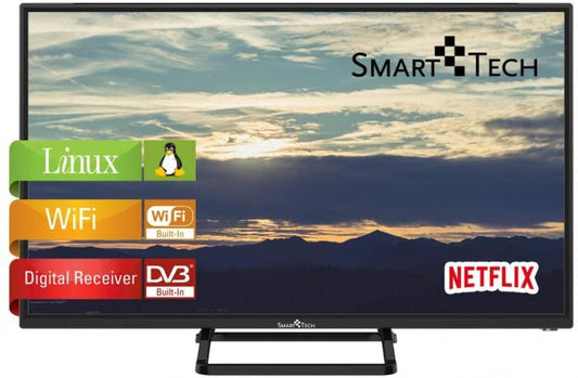 Smart Tv Smart Tech 24" Led Hd Ready Dvb-T2/S2 Wifi Internet Android Netflix Ps4