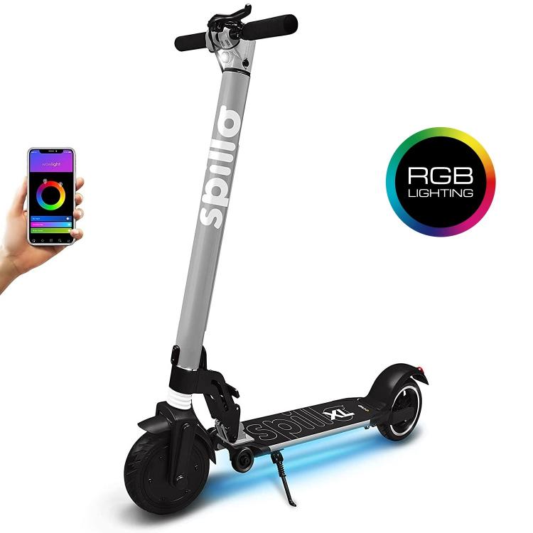 The One Spillo Xl 350W Monopattino 8,5" Led Scooter Elettrico Pieghevole Silver