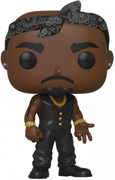 Funko Pop ! Rocks 2Pac - (158) Tupac Shakur W/ Bandana Figure Vinyl Gold Outfit