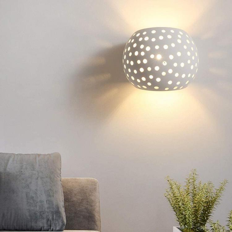 Universo Applique Gesso A Parete Doppia Emissione Traforata Lampada G9 Interno