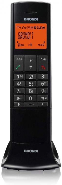 BRONDI LEMURE NERO TELEFONO CORDLESS PORTATILE CON VIVAVOCE SVEGLIA LED TOUCH