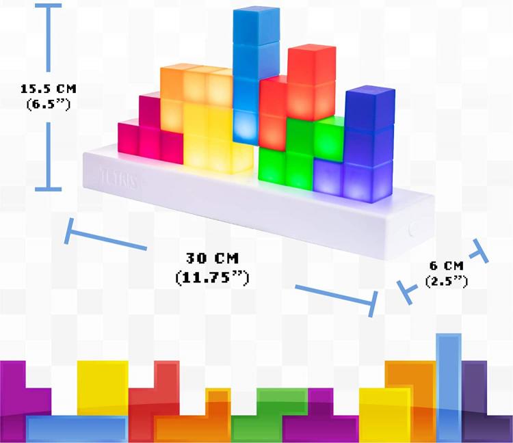 Paladone Lampada Tetris Icons Multicolore Plastica 3D Gaming Moderno Led Rgb