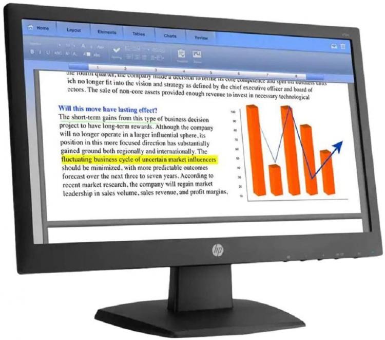 Hp Monitor 19" V194 Led 5Ms Vga5Yr89At Schermo Led Pc Tv 47 Cm Nuovo Nero Vga