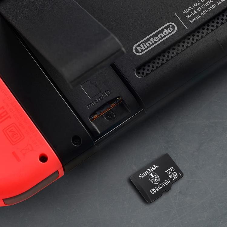 Nintendo Switch Sandisk Microsdxc 128Gb Memoria Micro Sd Scheda Fortnite Skull