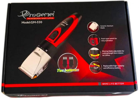 Gemei Rasoio Taglia Capelli Elettrico Regola Barba Ricaricabile 2 Batterie Gm550
