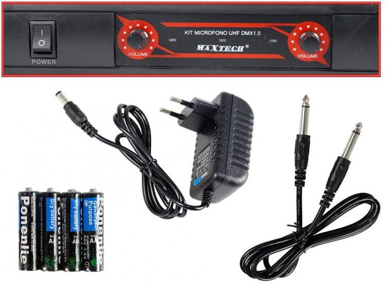 COPPIA 2 MICROFONI WIRELESS PROFESSIONALI UHF STEREO MICROFONO KARAOKE KIT-MIC02