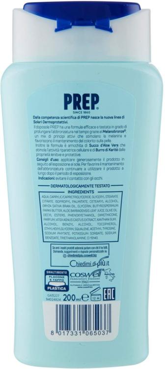 Prep - Crema Abbronzatura Prolungata Doposole Idratante Con Aloe Vera 200 Ml
