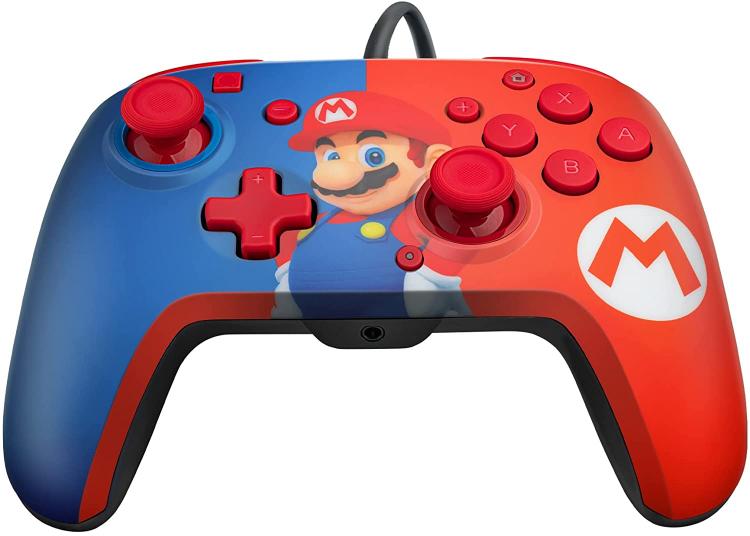 Pdp Nintendo Switch Controller Faceoff Deluxe + Audio Joystick Cablato Pad Mario
