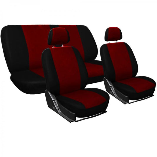 Topdrive | Kit Coprisedili Universali Per Auto Anteriore Posteriore Rosso / Nero