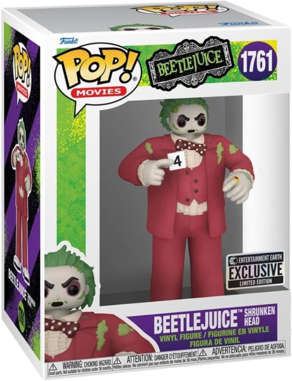 Funko Pop ! Movies - (1761) Beetlejuice Shrunken Head Figure Special Edition